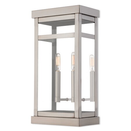 Livex Lighting Hopewell 2 Light Brushed Nickel Outdoor Wall Lantern 20704-91